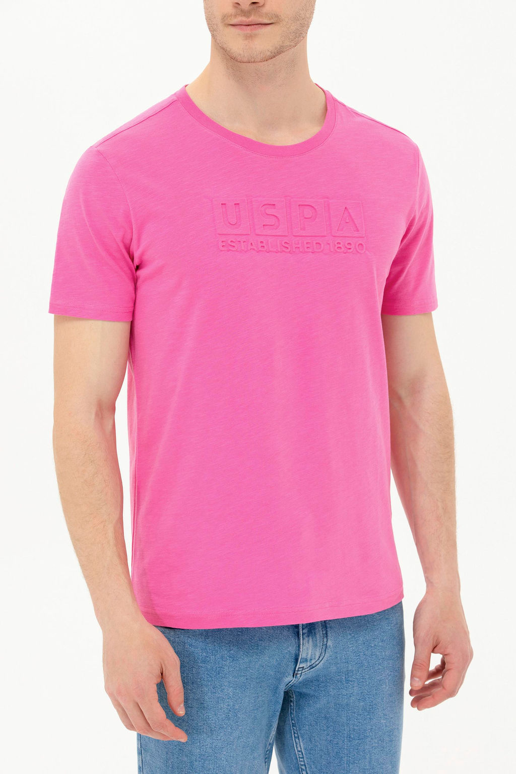 Мужская розовая футболка с круглым вырезом - U.s. polo assn фото 6