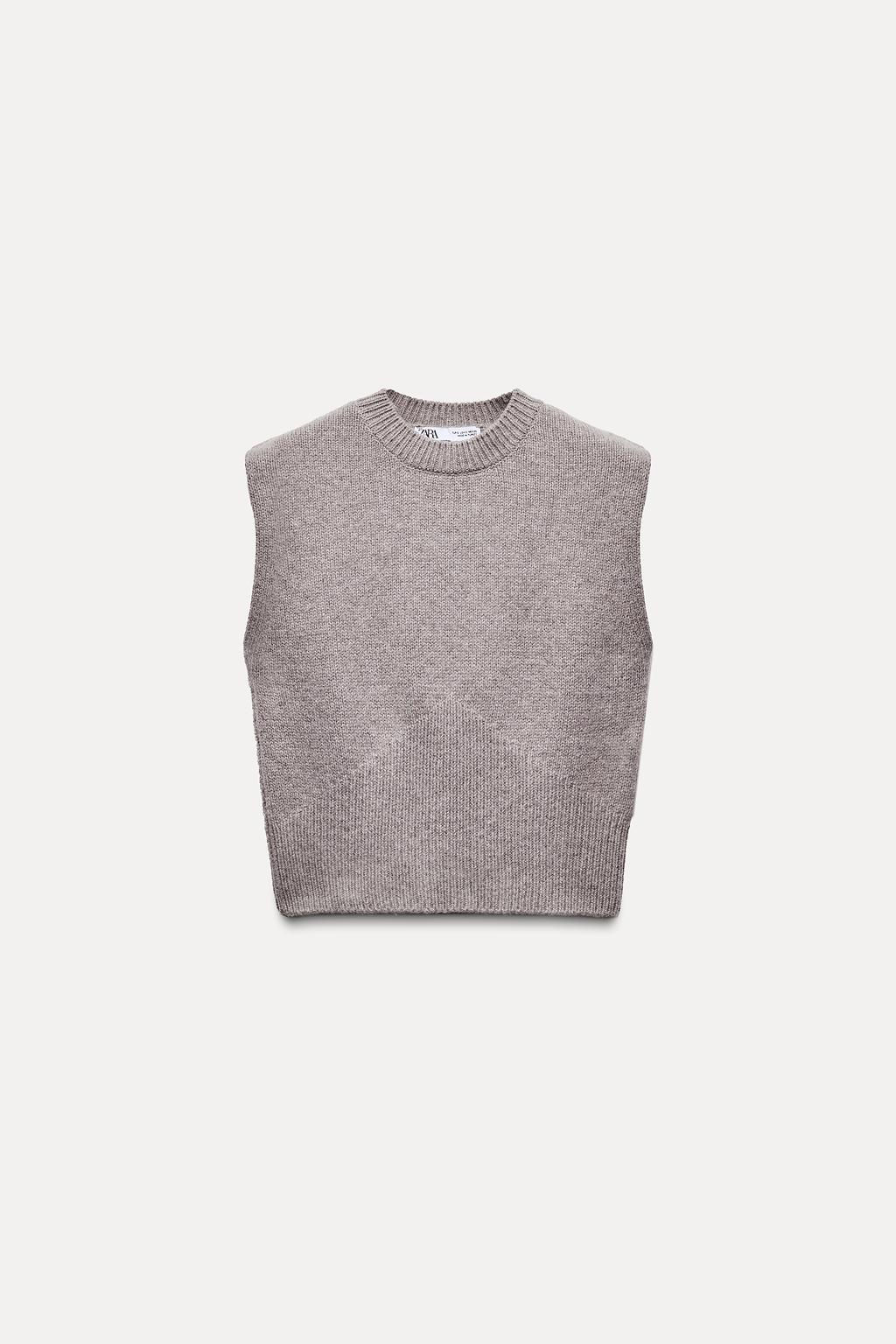 PLAIN KNIT VEST WITH WOOL - Zara фото 4
