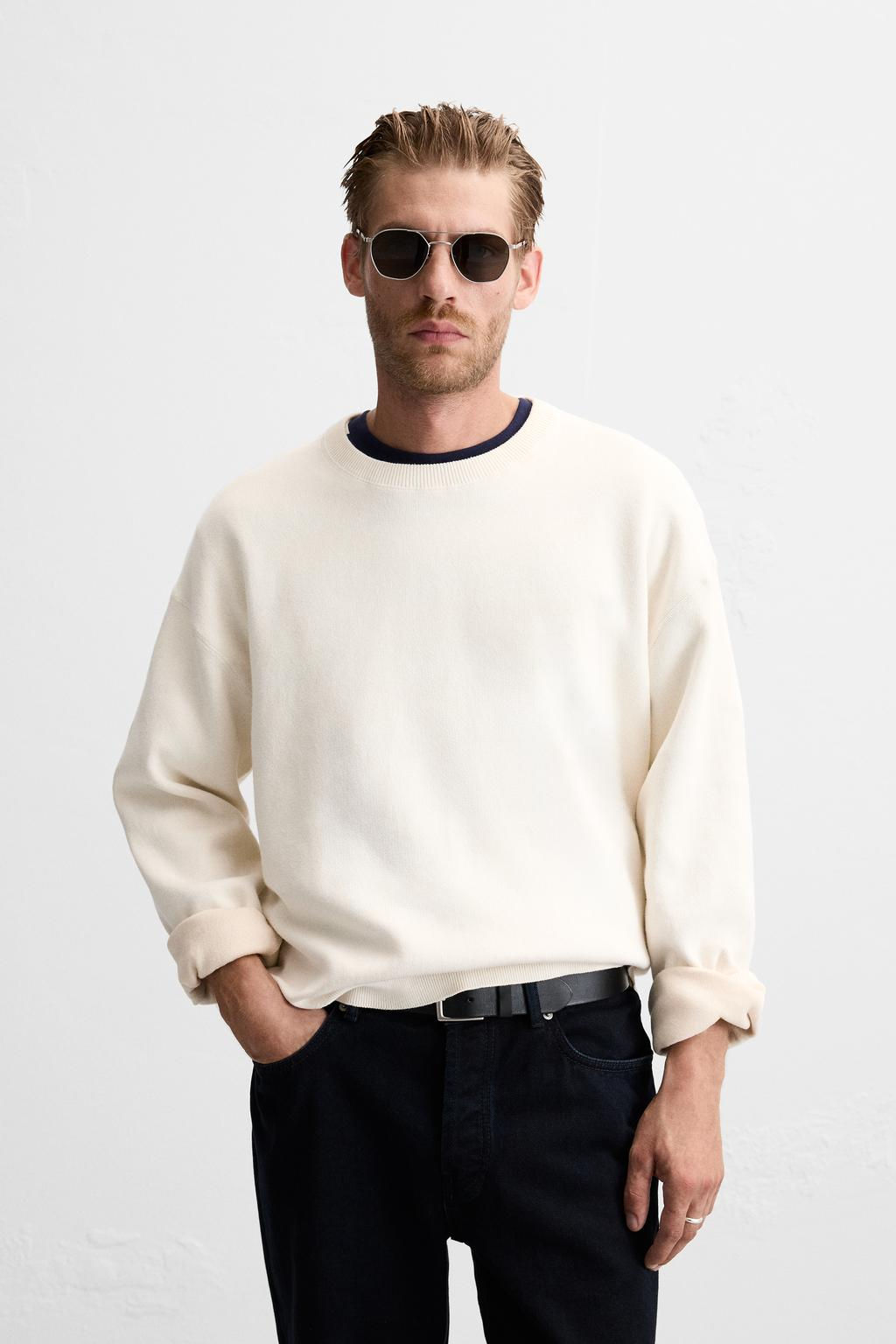 TEXTURED COTTON SWEATER - Zara фото 19