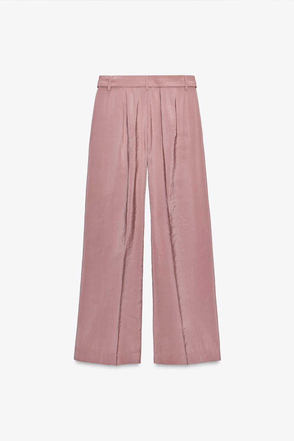 FLOWING WIDE-LEG TROUSERS WITH BELT - Zara фото 6