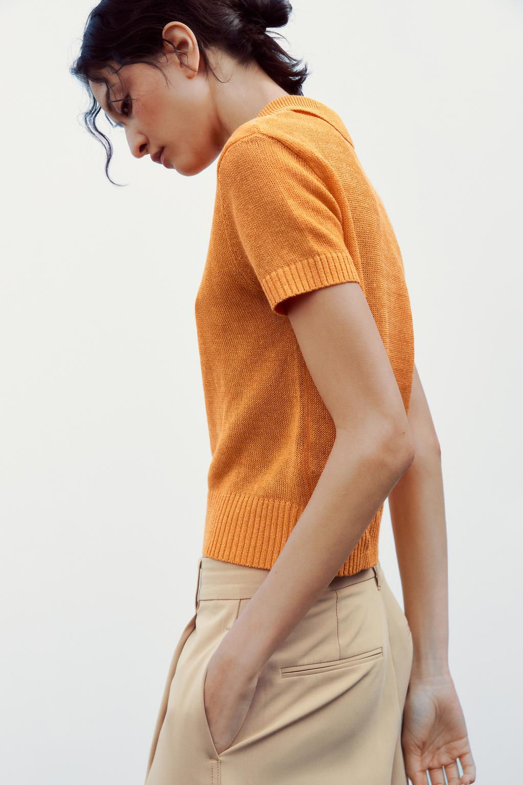 PLAIN KNIT POLO TOP - Zara фото 12
