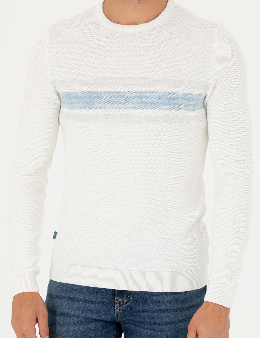 Ekru Slim Fit Fermuarl_ Dik Yaka Triko Kazak - Pierre cardin фото 7