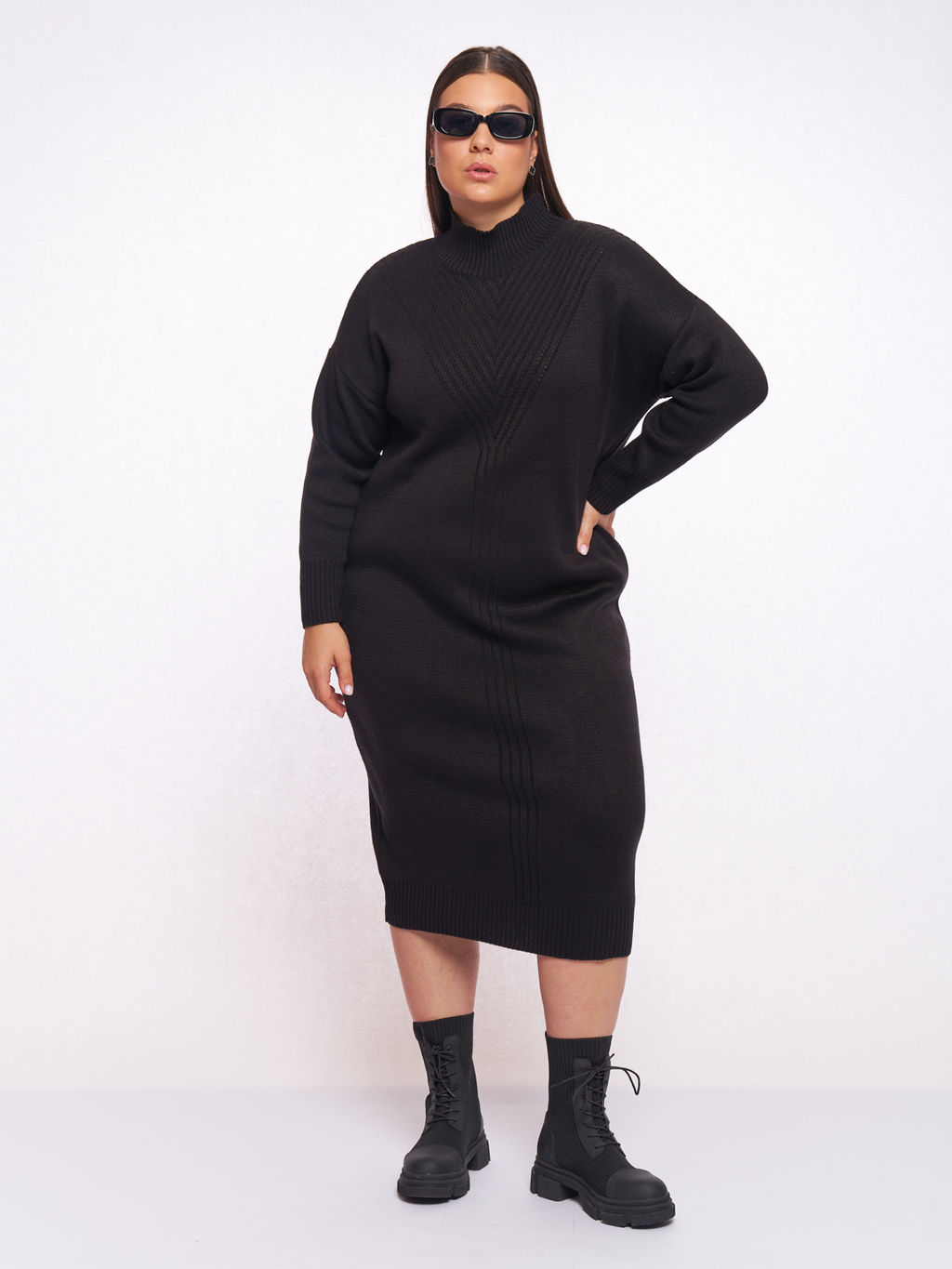 Черное вязаное платье PP91566BLK01 - Артесса фото 13
