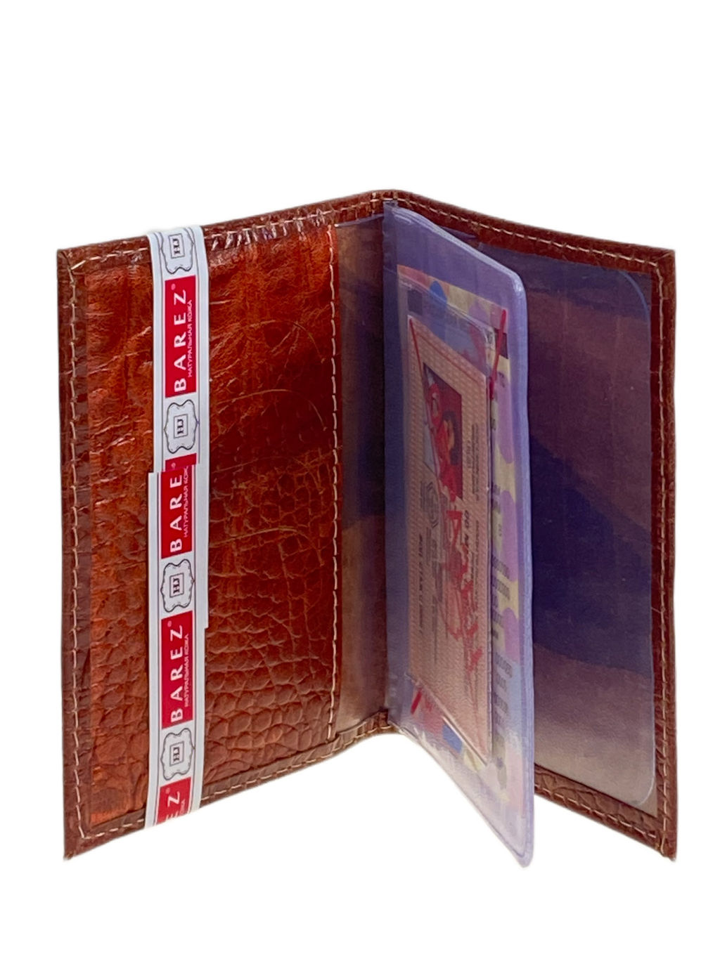 Обложка для автодокументов из искусственной кожи, цвет коричнево-рыжий - Greta фото 2