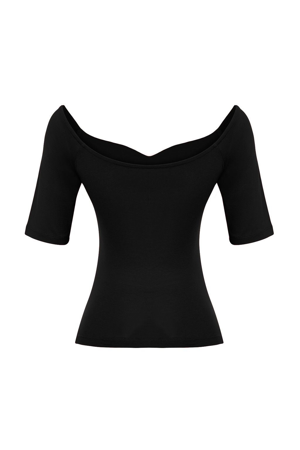 Siyah Kalp Yaka K?sa Kollu Regular/Normal Kal?p Orme Bluz TWOSS24BZ00561 - Trendyolmilla фото 8