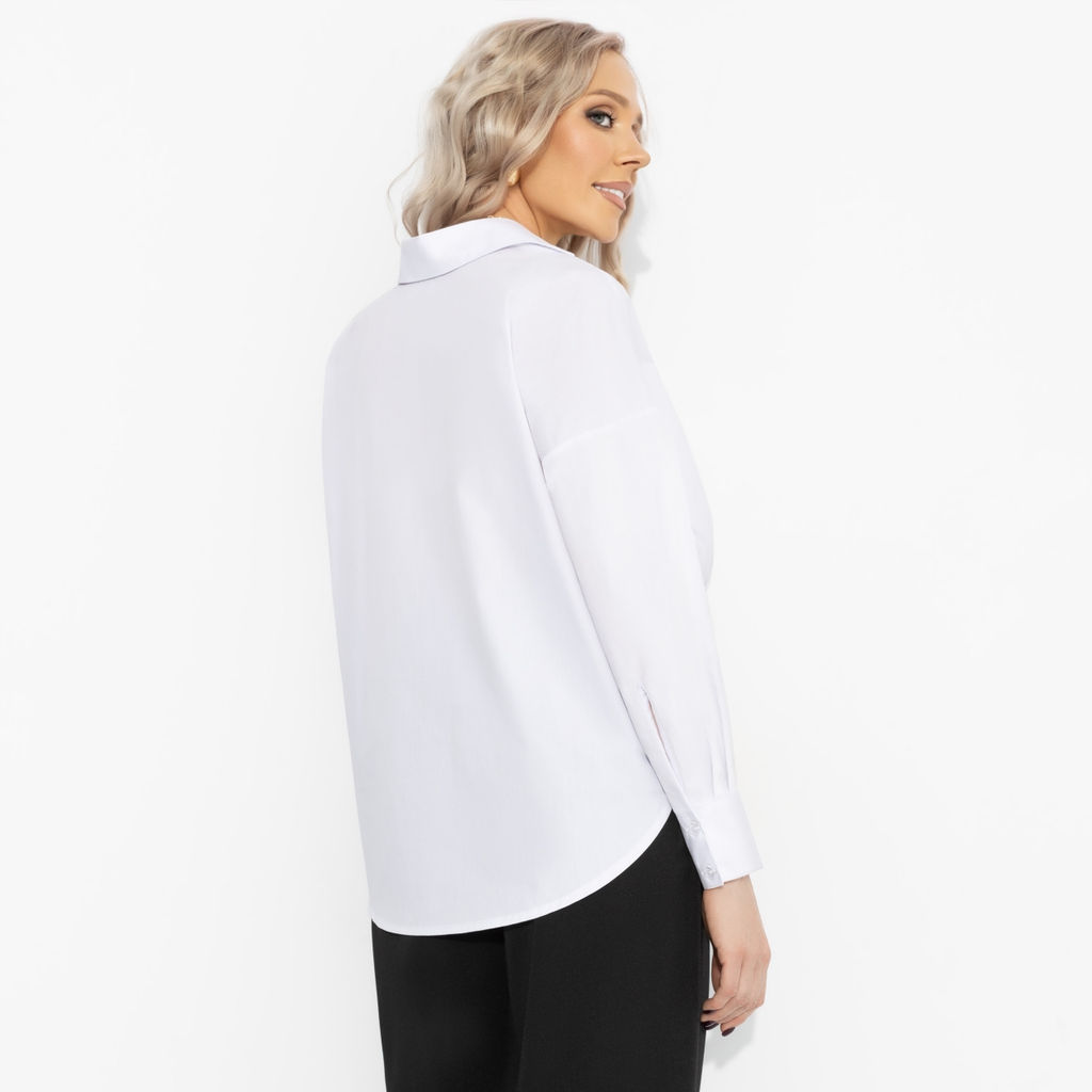 Рубашка хлопковая, На моих условиях (белая) - Charutti фото 23