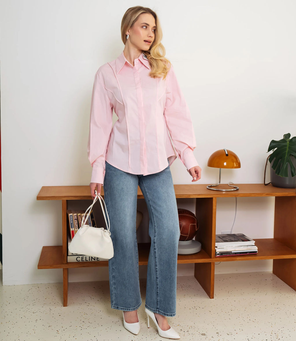 Рубашка #КТ3696, розовый - Dommod фото 4