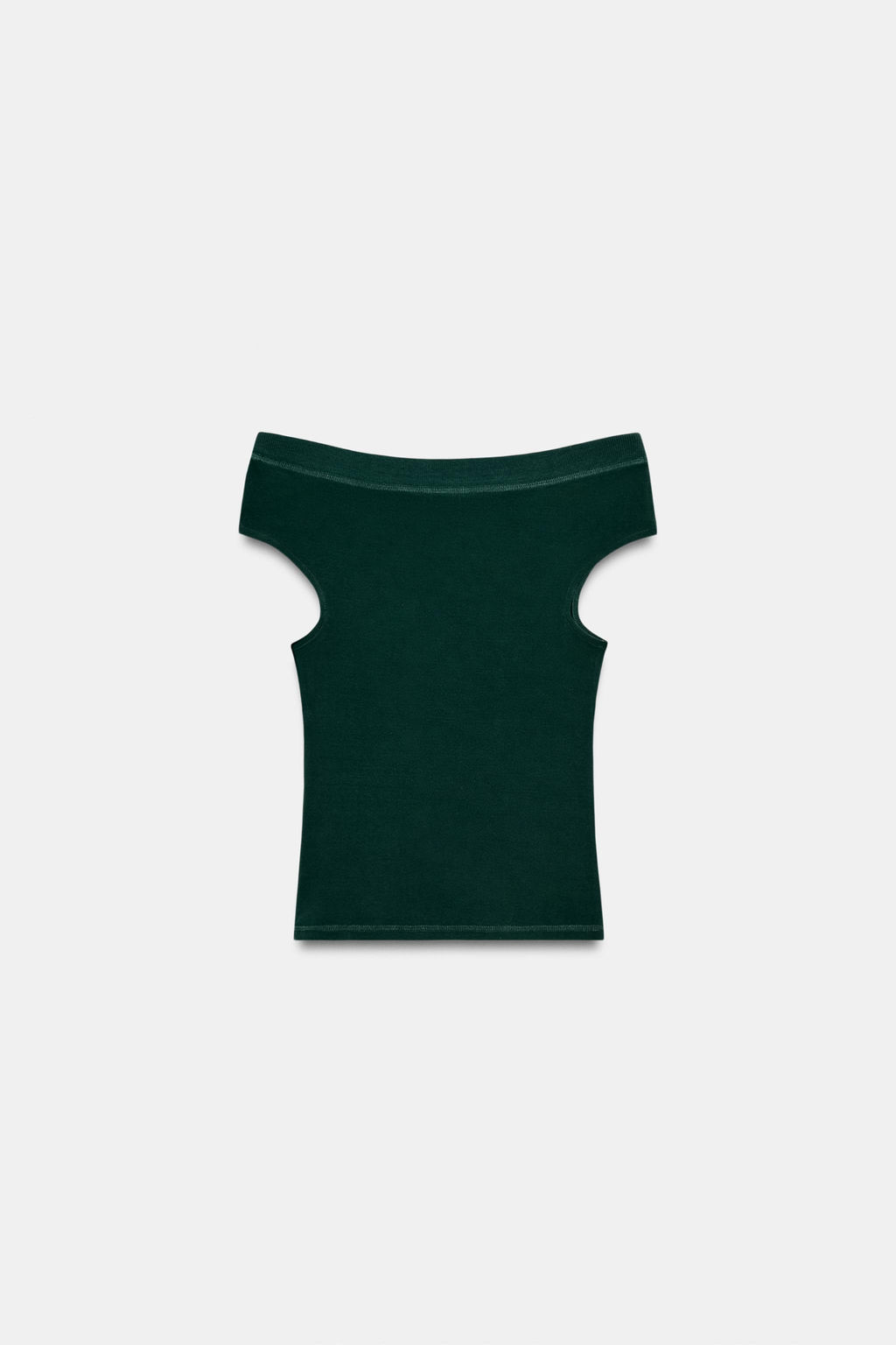 CAMISETA CUELLO BARCO / Verde - Zara фото 7