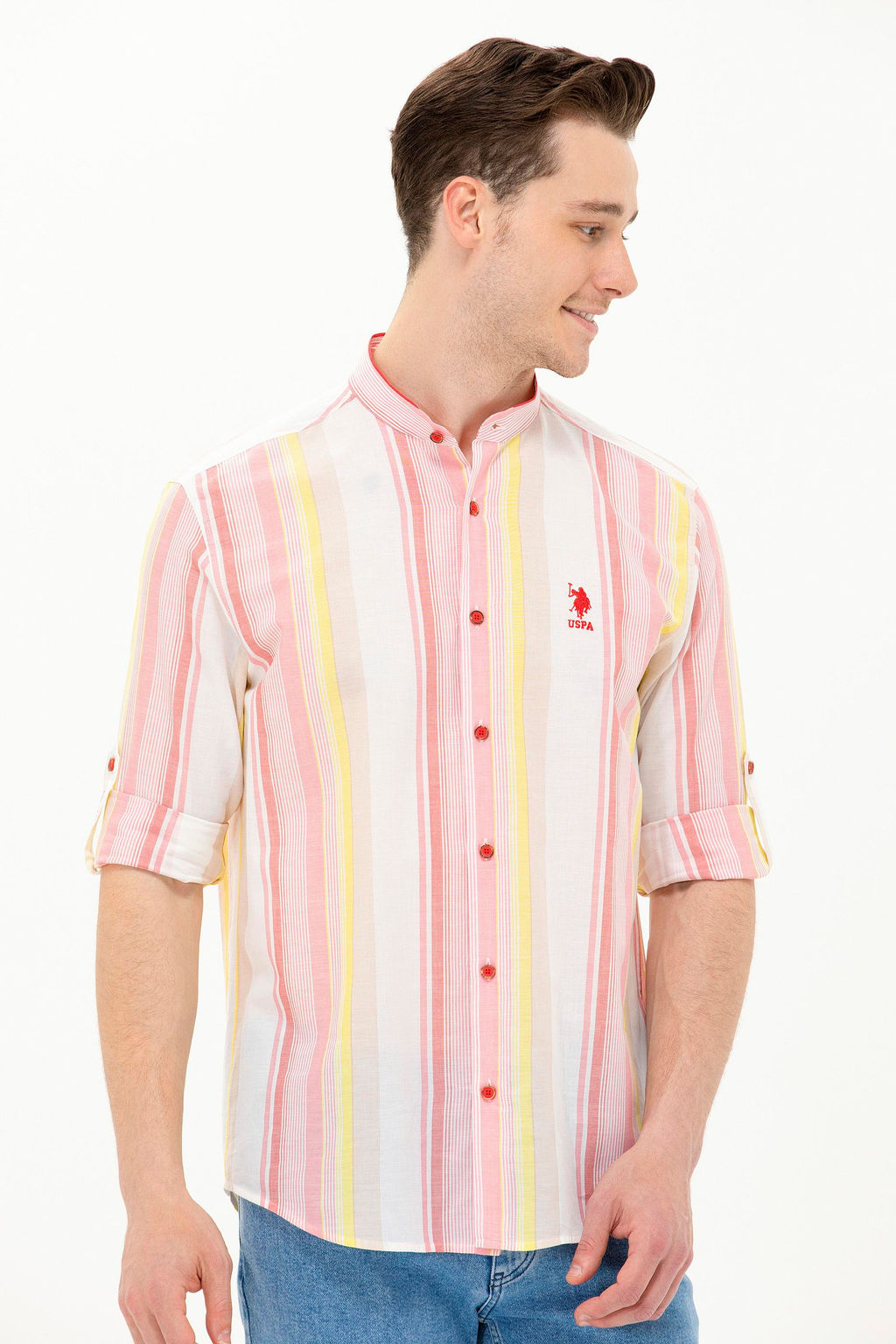 U. S. Polo Assn / Мужская красная рубашка с длинным рукавом - U.s. polo assn фото 18
