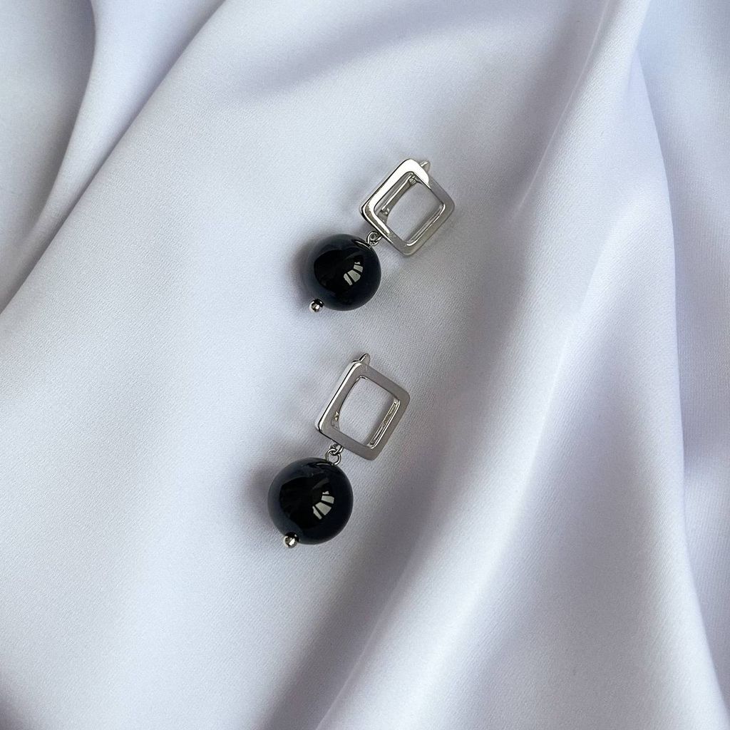 Серьги крупные с Агатом