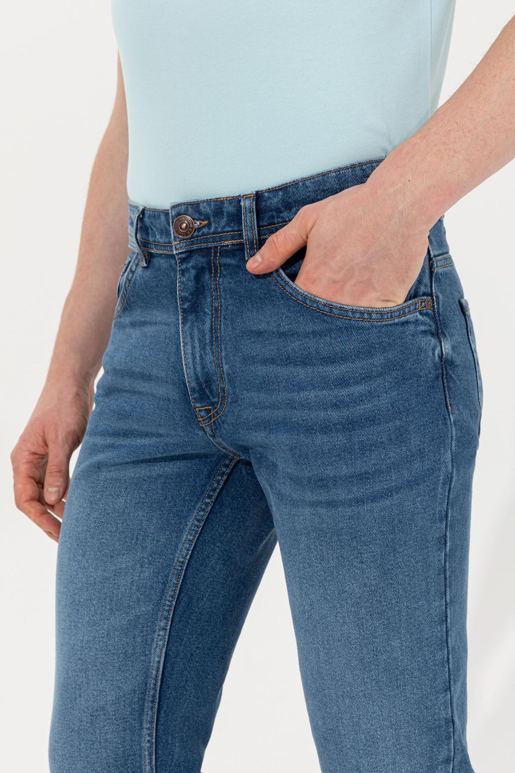 U. S. Polo Assn / Мужские голубые джинсовые брюки - U.s. polo assn фото 6