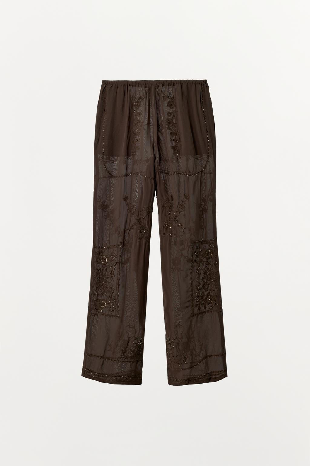 EMBROIDERED BEADED TROUSERS - Zara фото 6