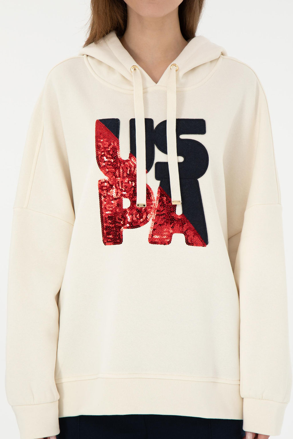 Женский кремовый свитшот Неожиданная скидка в корзине - U.s. polo assn фото 6