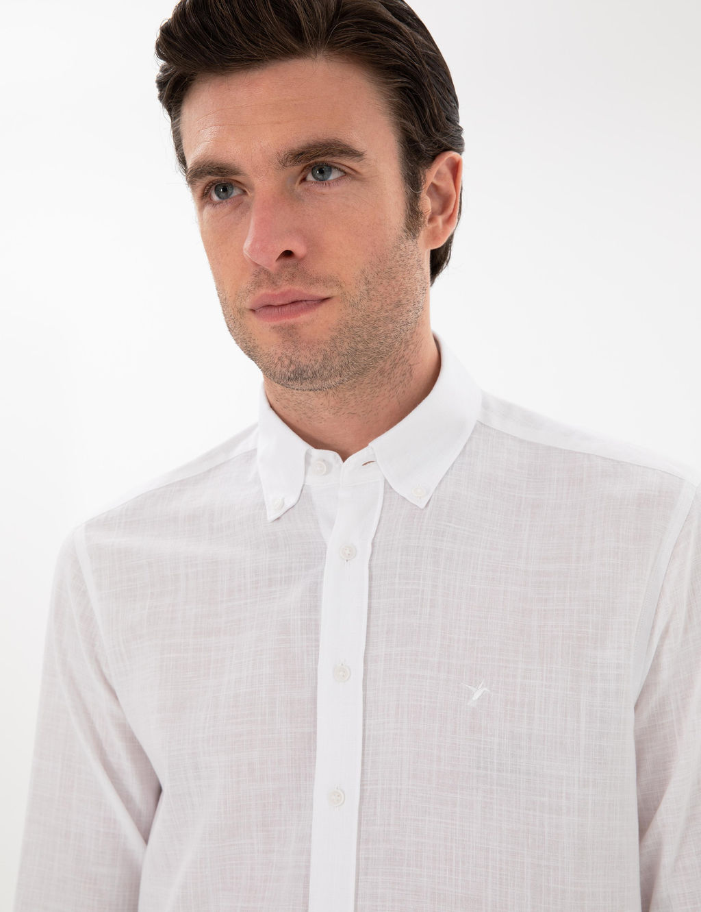 Beyaz Regular Fit D__meli Yaka Pamuklu G_mlek - Cacharel фото 2