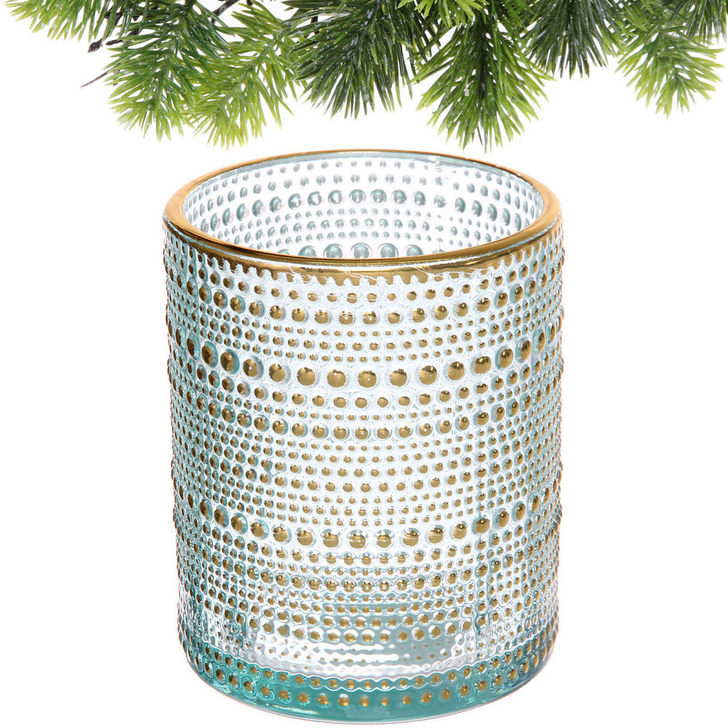 Цена за 4 шт. Подсвечник "Хрустальный блеск" 10*12,5 см, Голубой