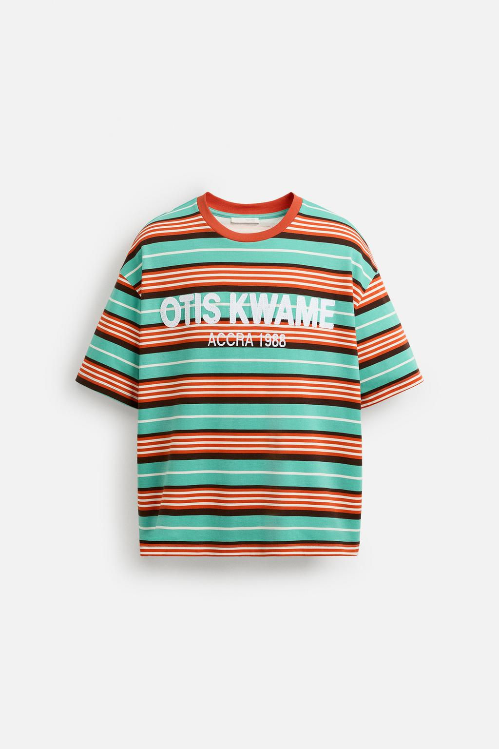 STRIPED EMBROIDERED T-SHIRT OTIS KWAME KYE QUAICOE - Zara фото 7