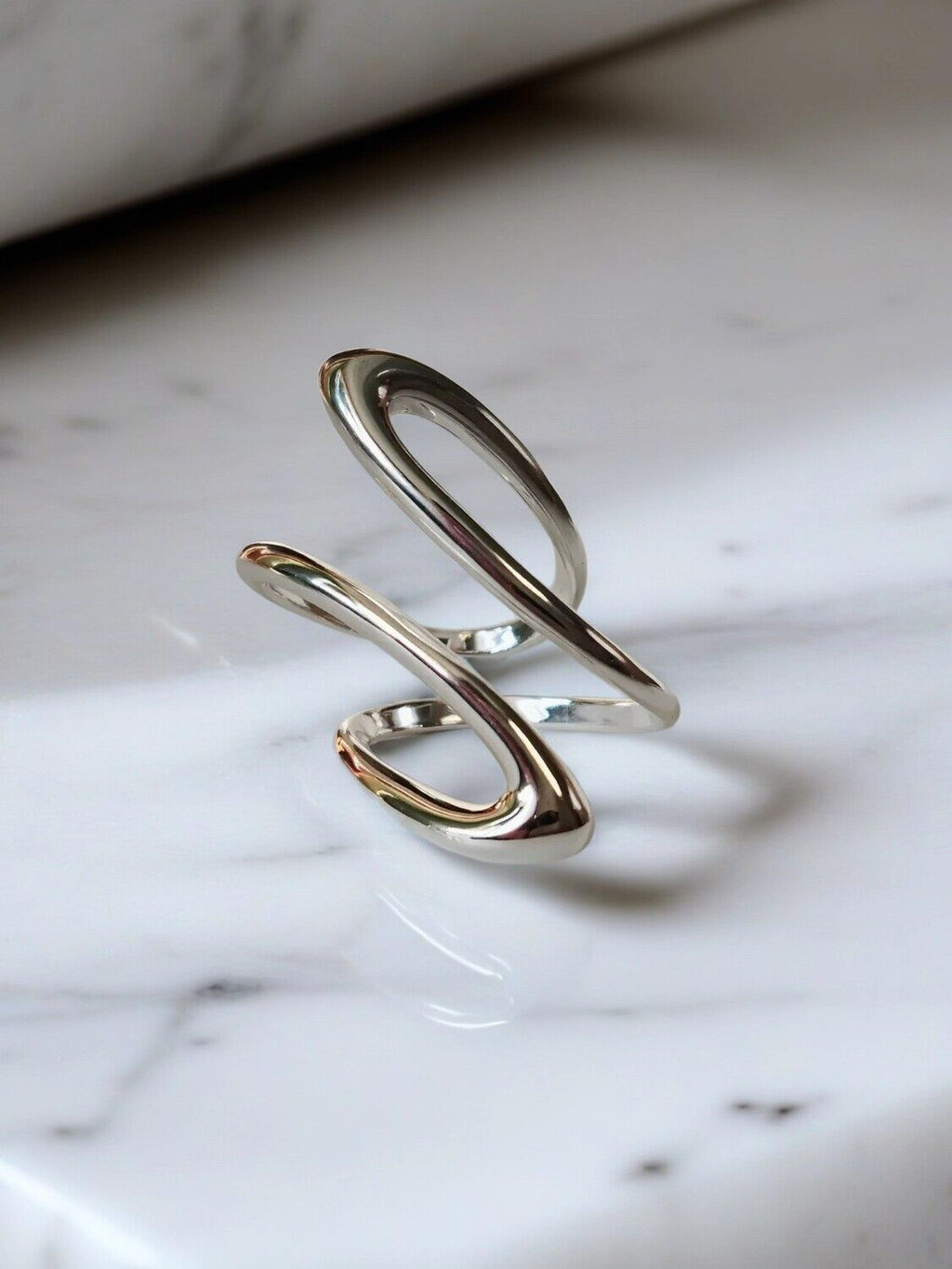 Кольцо с белым серебрением