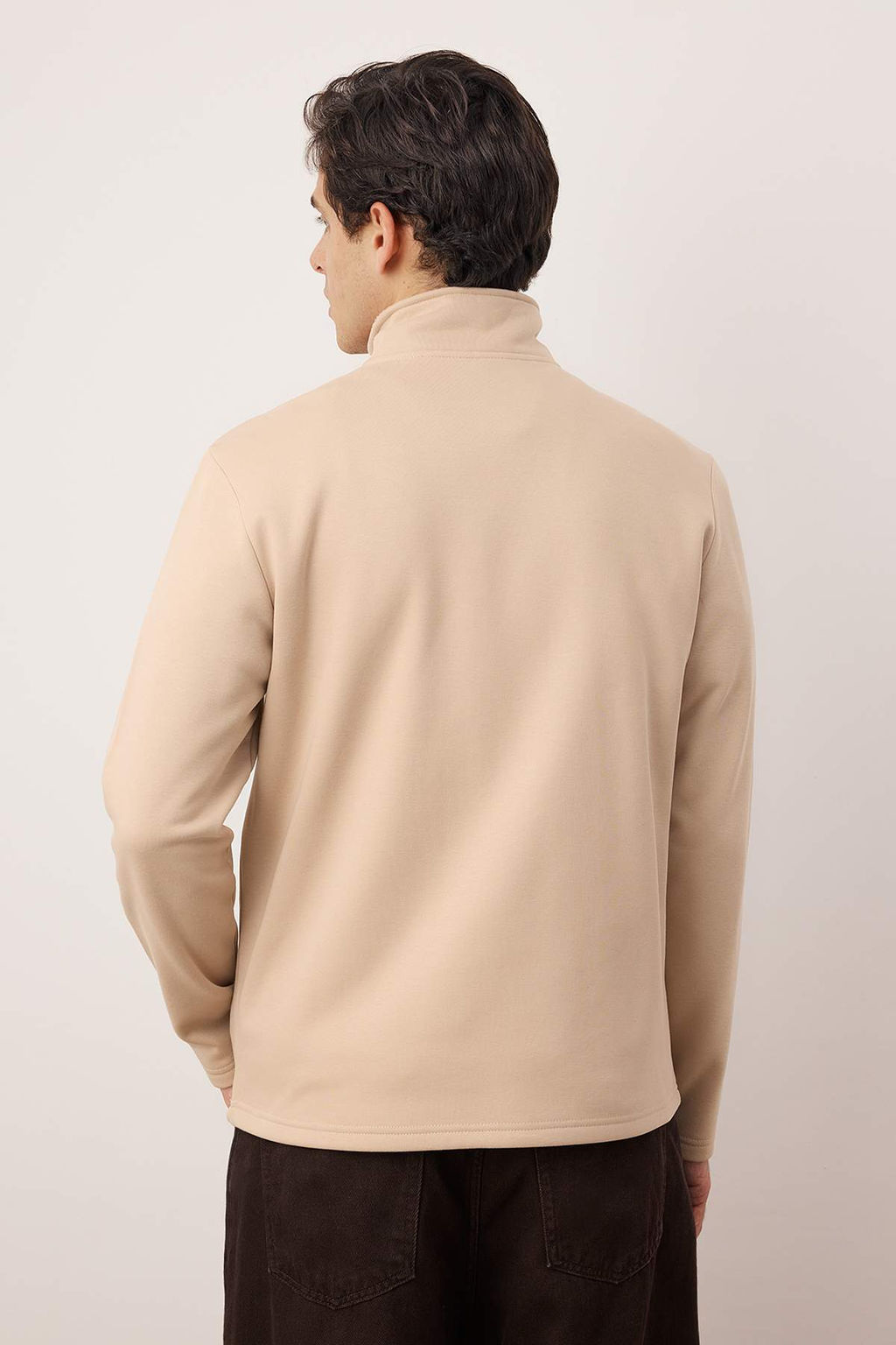 Bej Regular/Normal Kesim Dik Yaka Nak?sl? Ici Polarl? Sweatshirt TMNAW26SW00026 - Trendyolmilla фото 4