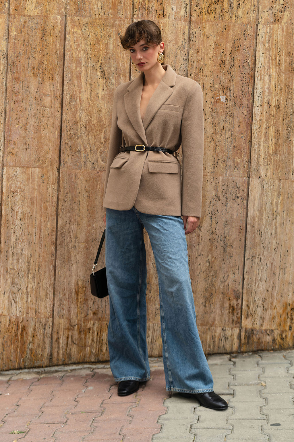 Vizon Kemerli Kase Regular/Normal Kal?p Blazer Blazer Ceket TWOAW26BC00041 - Trendyolmilla фото 7