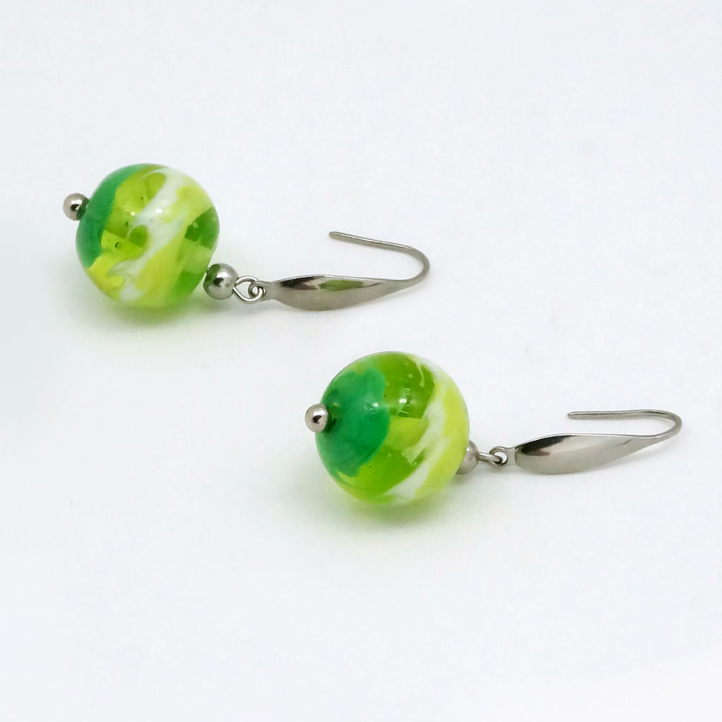 Серьги из муранского стекла LS3345/зеленый