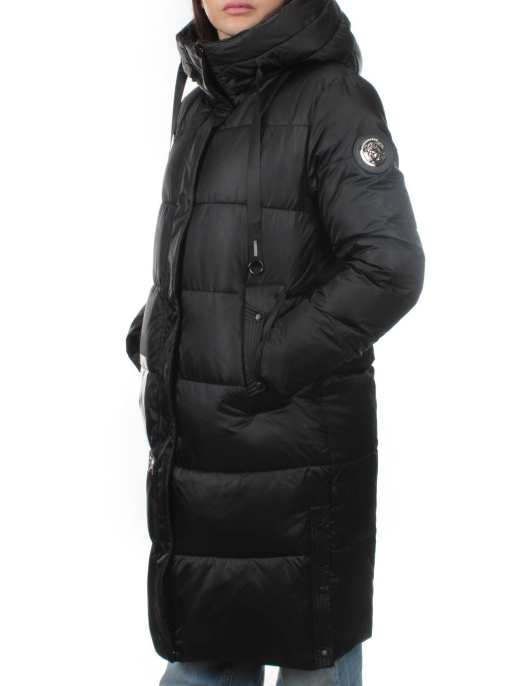 9116 BLACK Пальто зимнее женское (холлофайбер 200 гр.) - Fashion фото 5