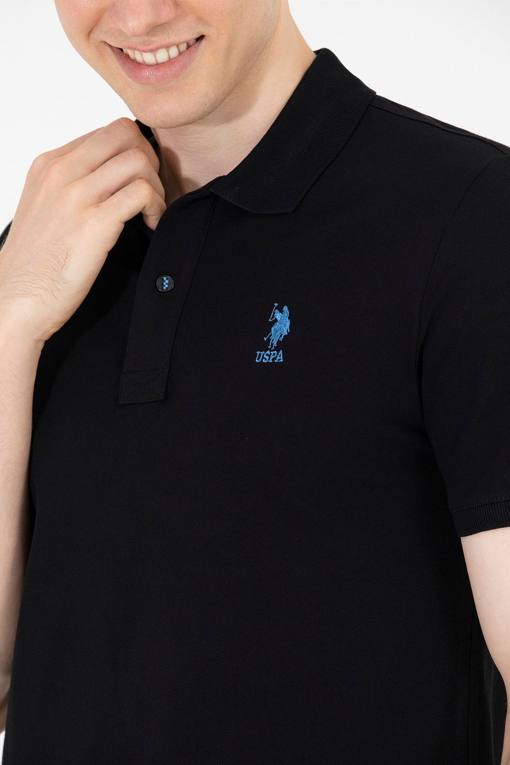 U. S. Polo Assn Мужская черная базовая футболка с воротником-поло - U.s. polo assn фото 21