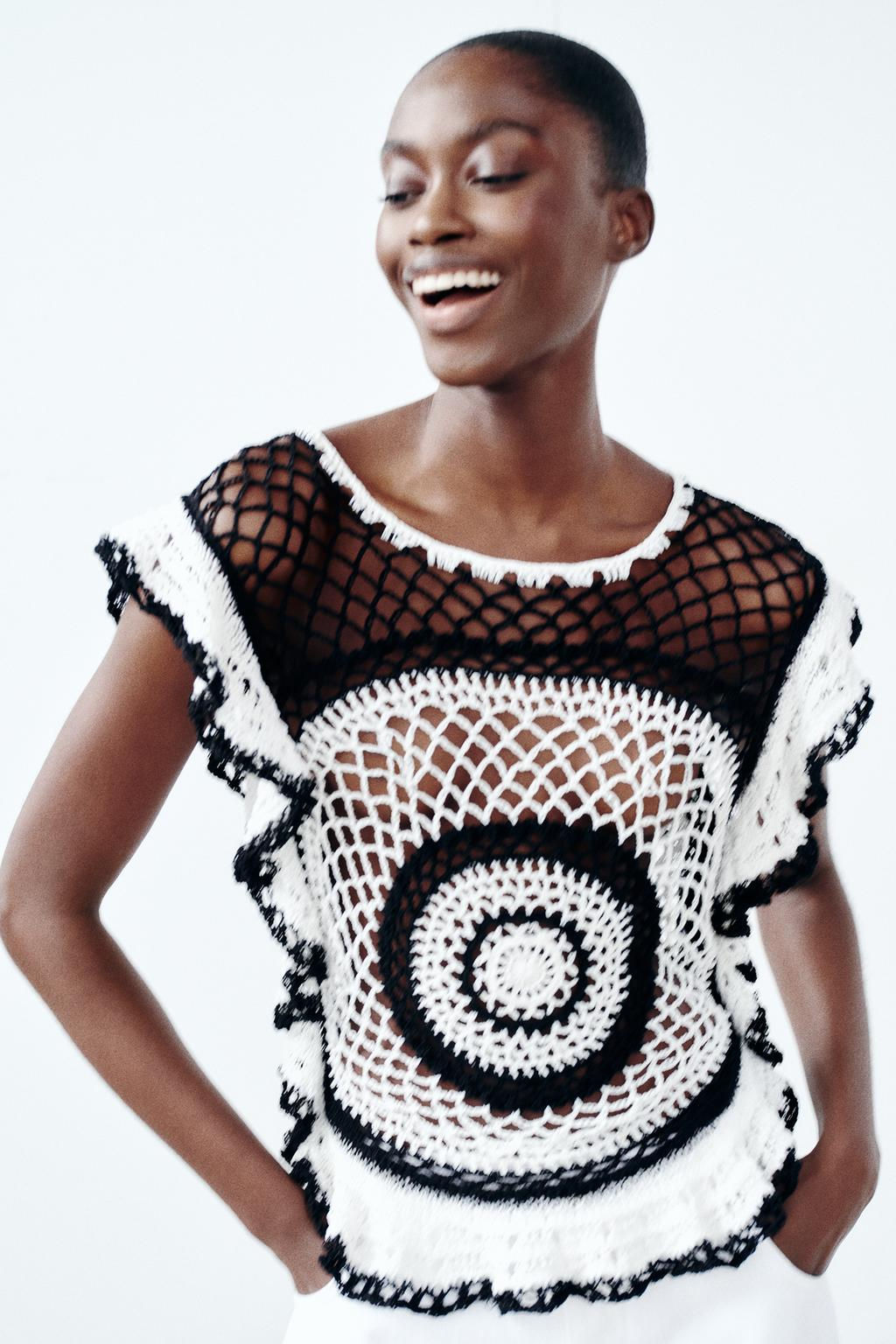 RUFFLED CROCHET TOP - Zara фото 2