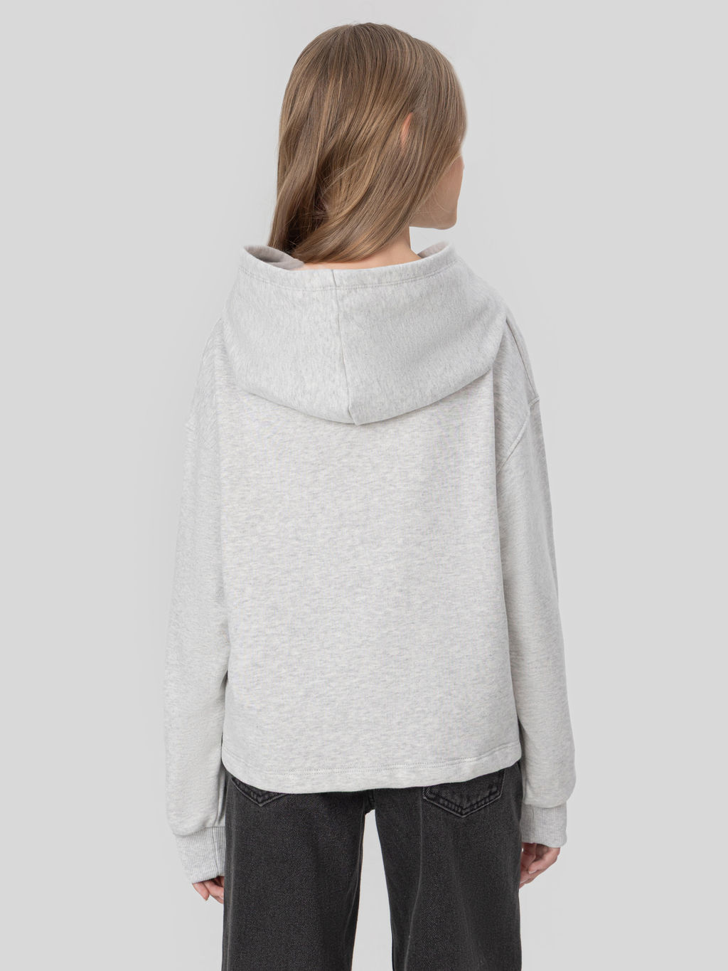 Худи для девочек серое с принтом и надписью gentle - Mark formelle фото 3