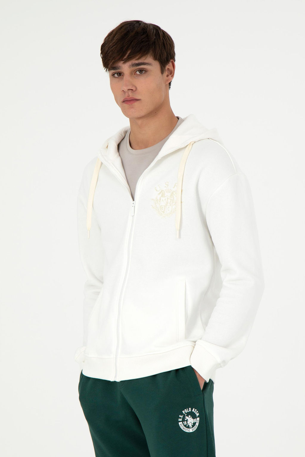 Мужской кремовый вязаный кардиган Неожиданная скидка в корзине - U.s. polo assn фото 8