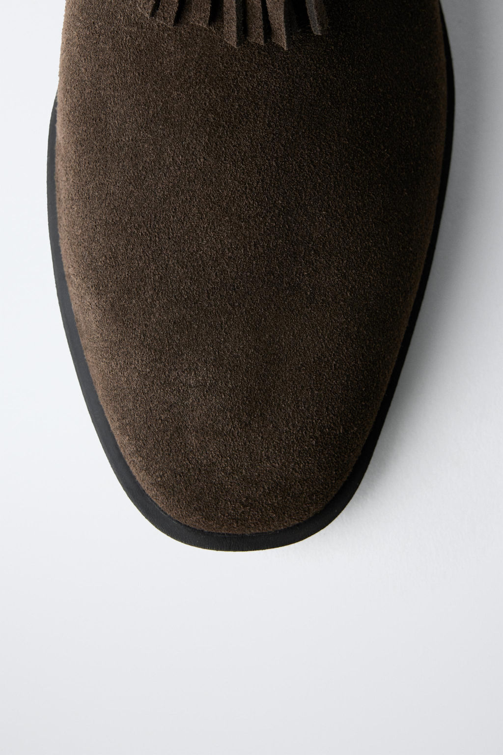 LEATHER COWBOY ANKLE BOOTS WITH FRINGES - Zara фото 6