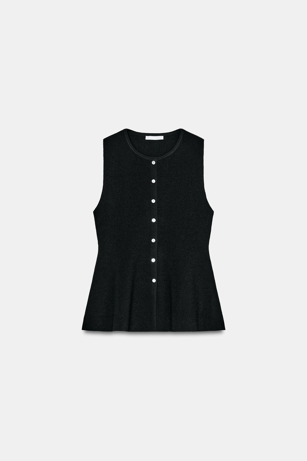 TOP RIB PEPLUM BOTONES / Negro - Zara фото 2