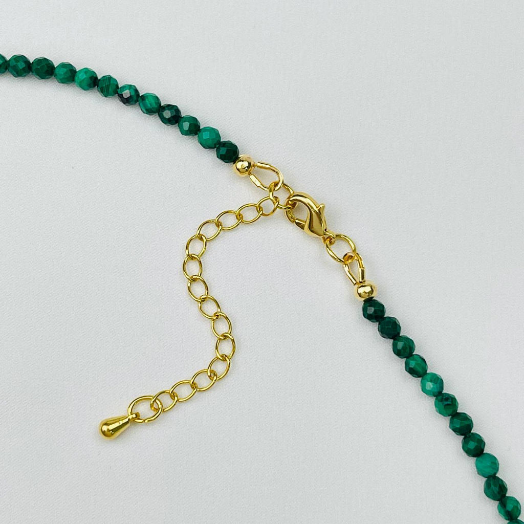 Колье из Малахита и Жемчуга 46 см +