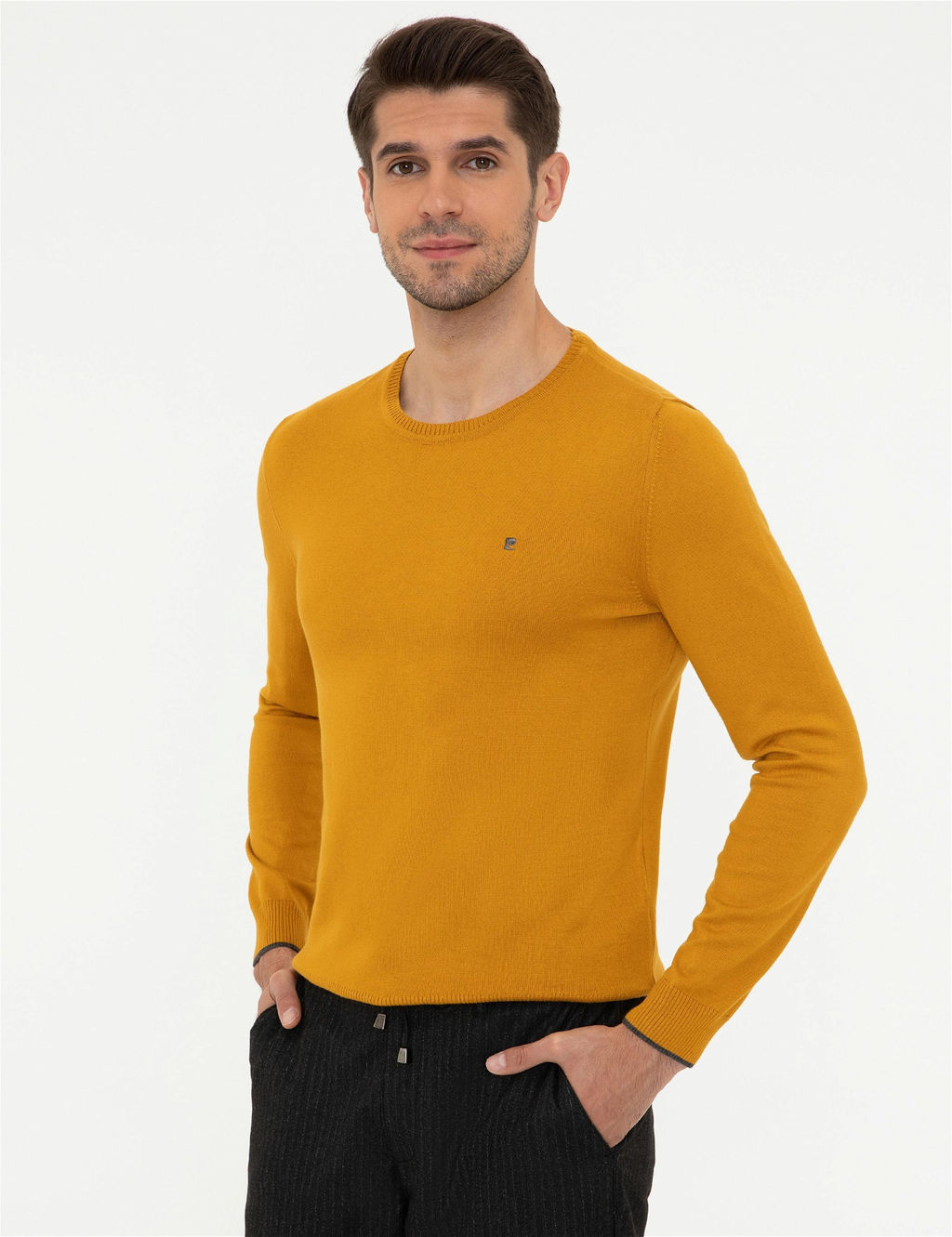 Safran Slim Fit Bisiklet Yaka Basic Triko Kazak - Pierre cardin фото 3