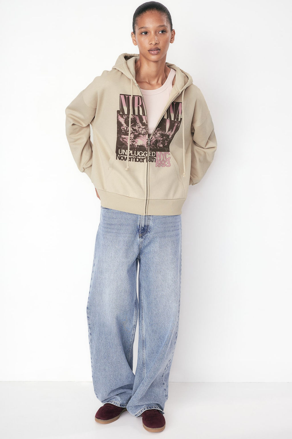Chaqueta sudadera oversize con capucha y motivo - H&m фото 2