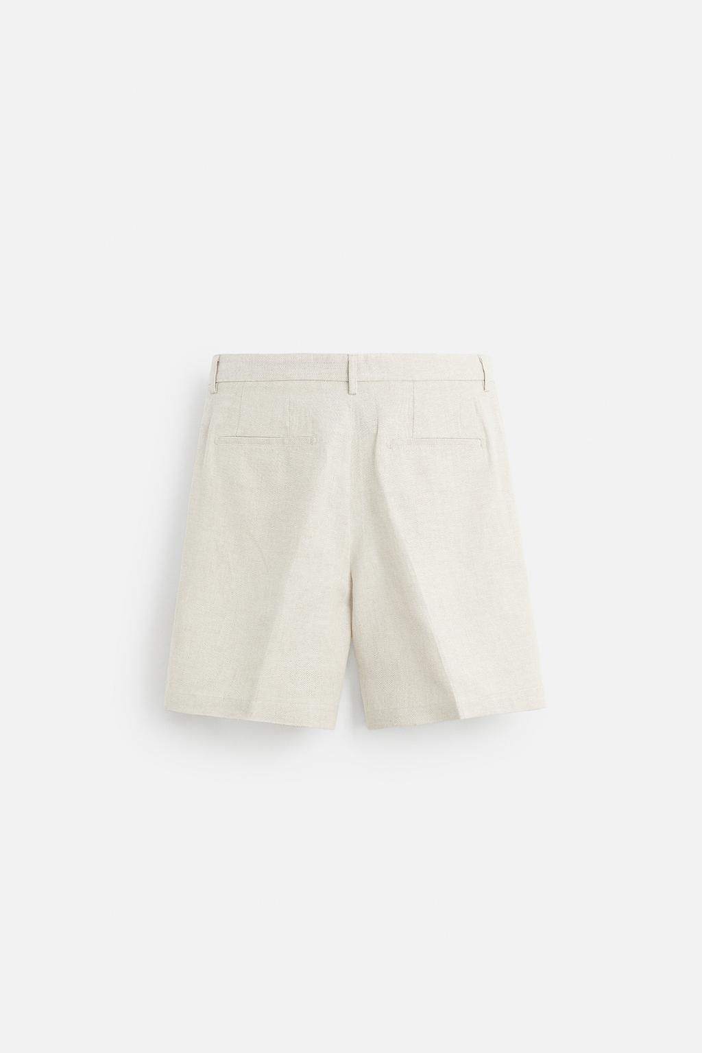 REGULAR FIT LINEN/COTTON BERMUDA SHORTS - Zara фото 8