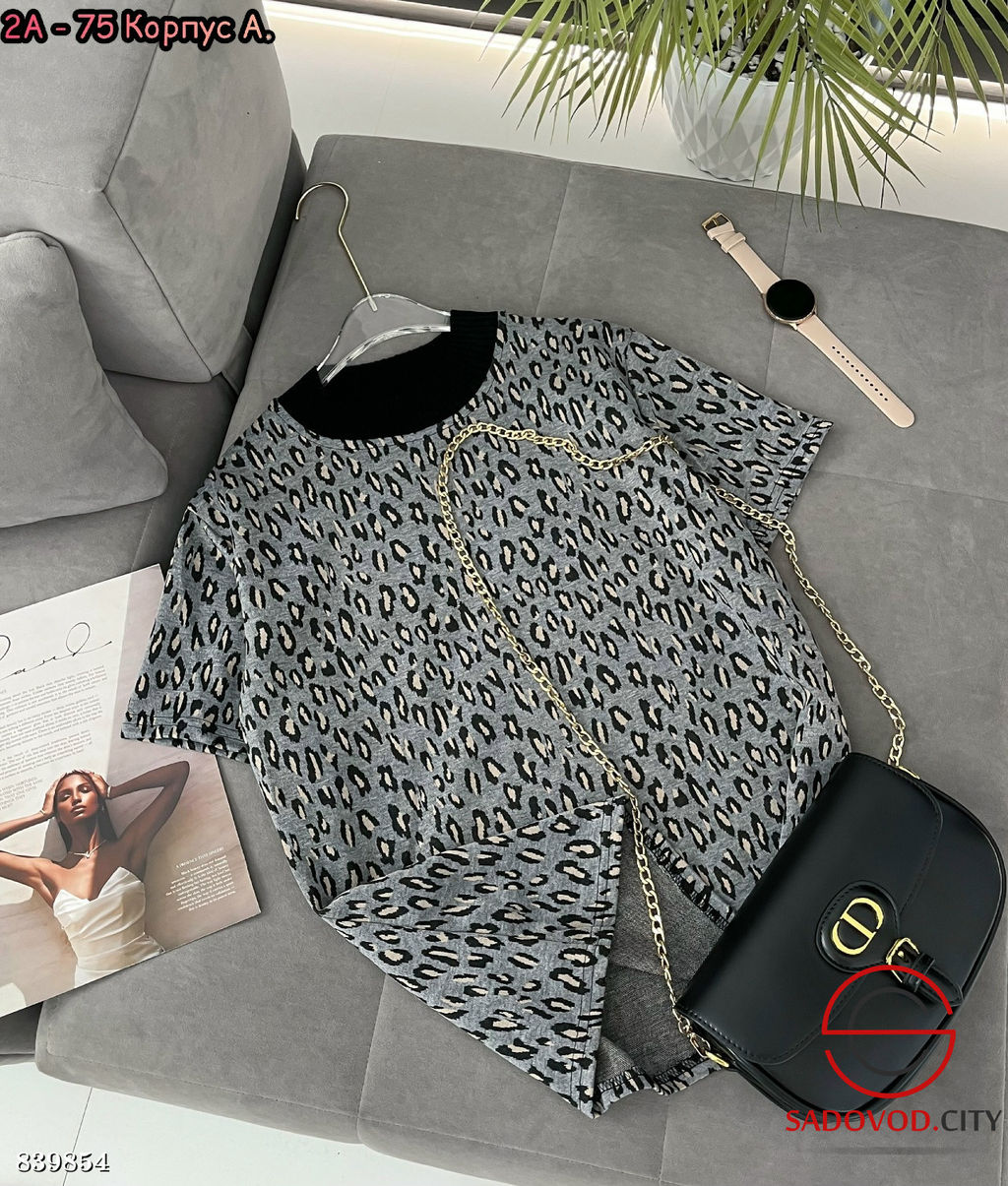 Футболка с леопардовым принтом - Bruno фото 3