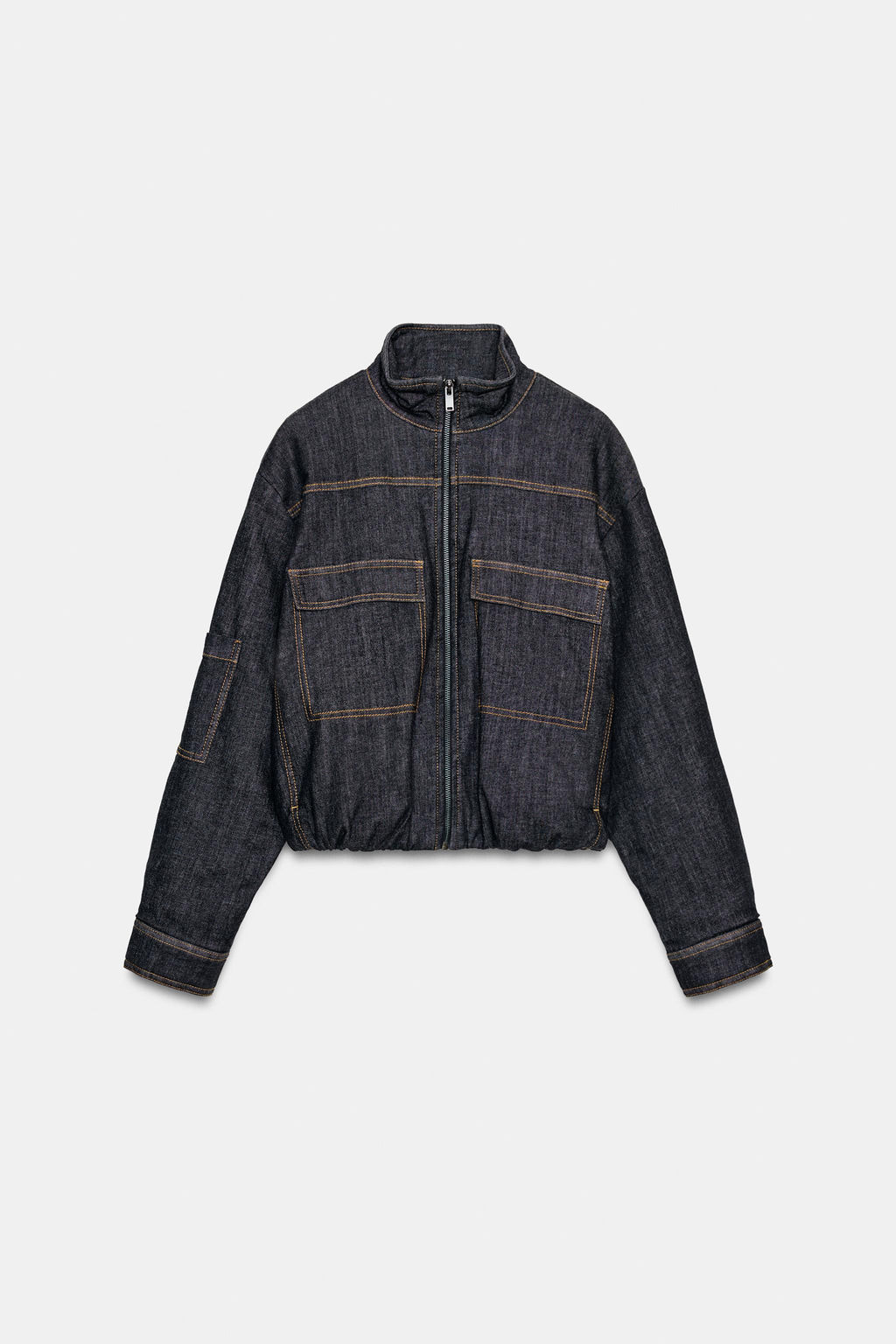 HIGH-NECK PUFFER BOMBER JACKET - Zara фото 6