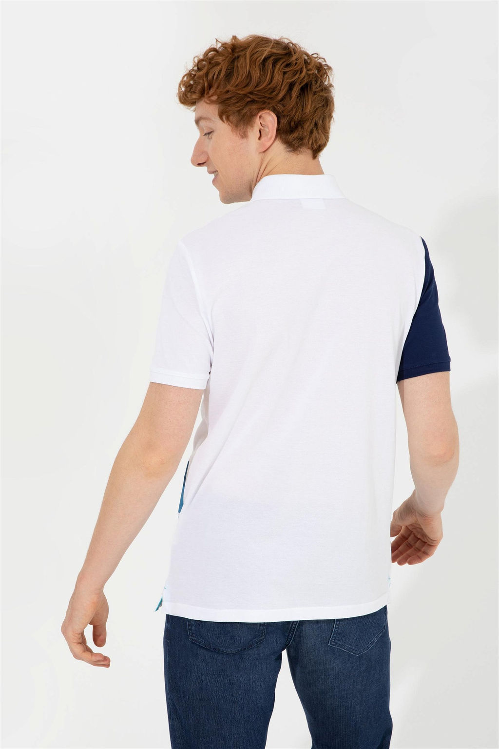 Мужская темно-синяя футболка с воротником-поло - U.s. polo assn фото 5