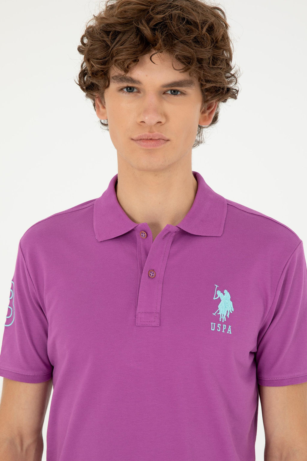 Мужская фиолетовая базовая футболка Неожиданная скидка в корзине - U.s. polo assn фото 2