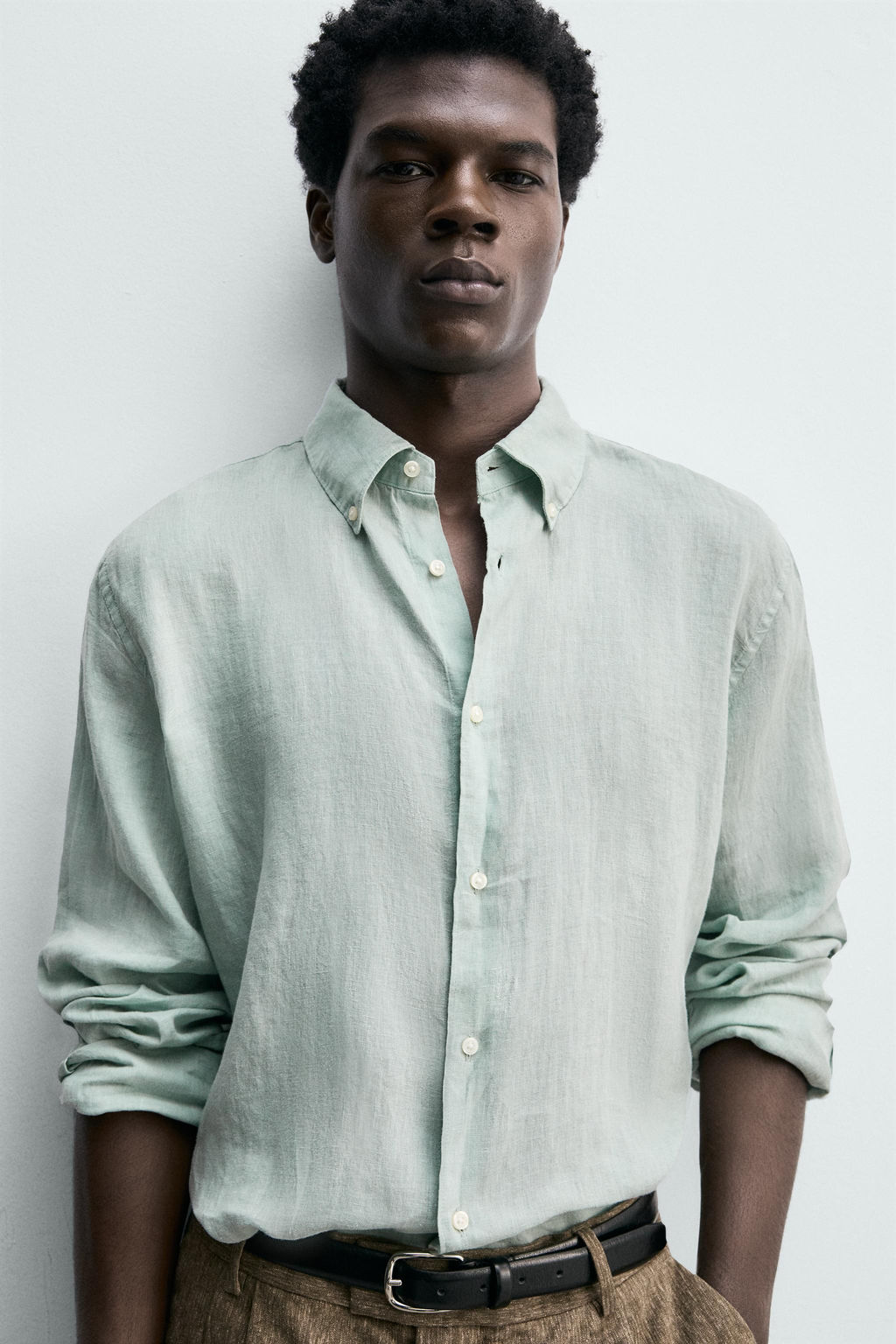 CAMISA REGULAR FIT 100% LINO / Caramelo - Zara фото 5