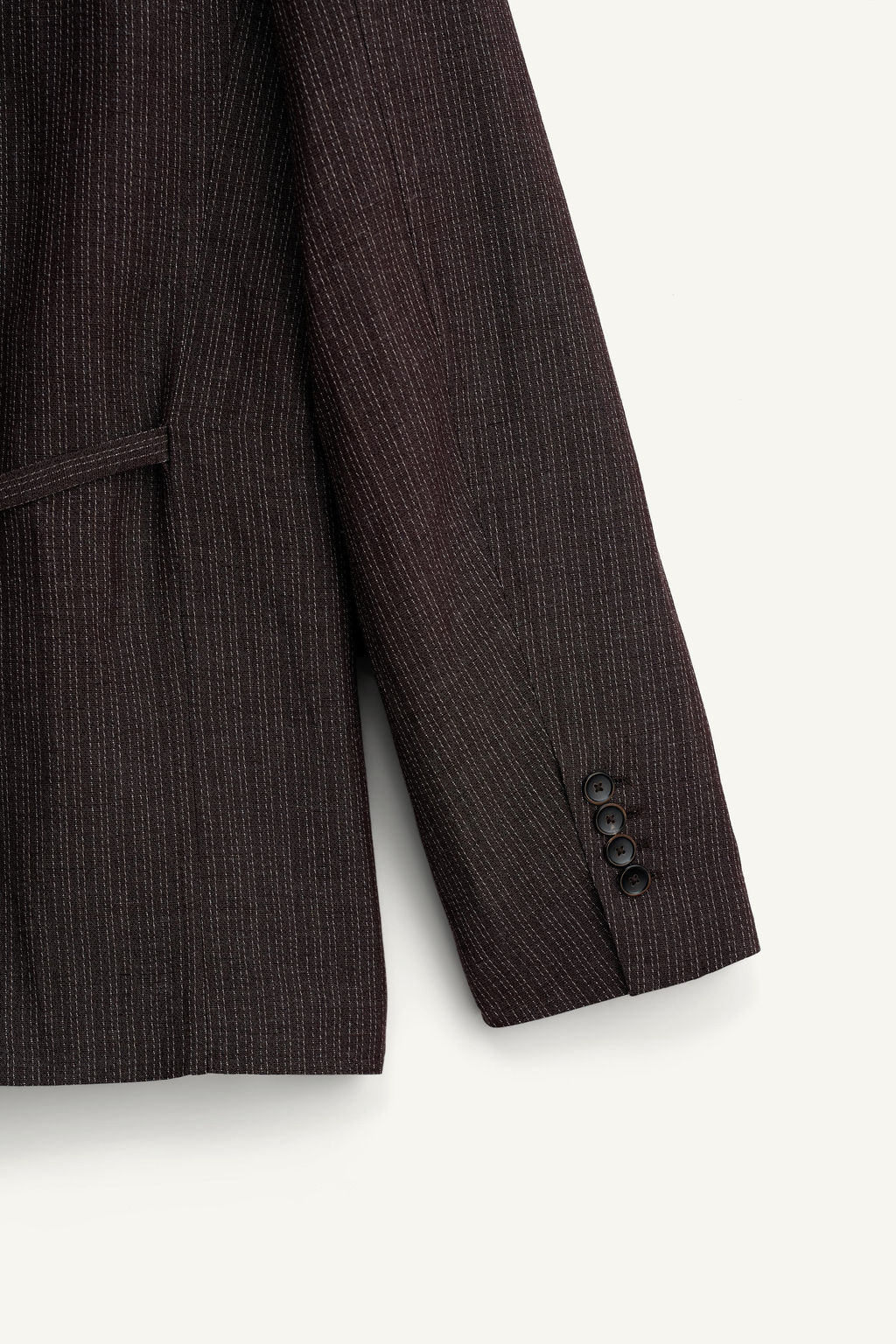 BLAZER TRAJE RAYAS VISCOSA - LINO / Marr?n oscuro - Zara фото 11