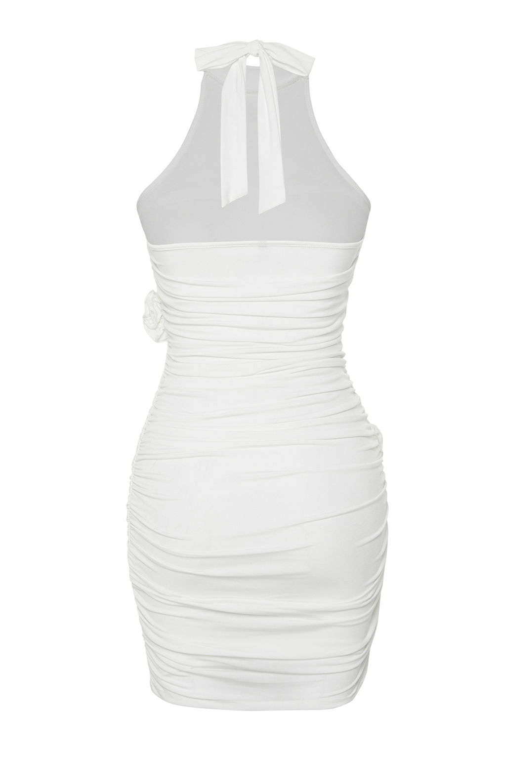 Bridal Beyaz Vucuda Oturan Cicekli K?sa Dugun/Nikah Abiye Gece Mezuniyet Elbisesi TPRSS24EL00112