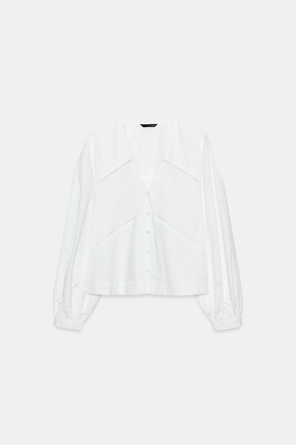 CAMISA POPEL?N BORDADOS / Blanco - Zara фото 8