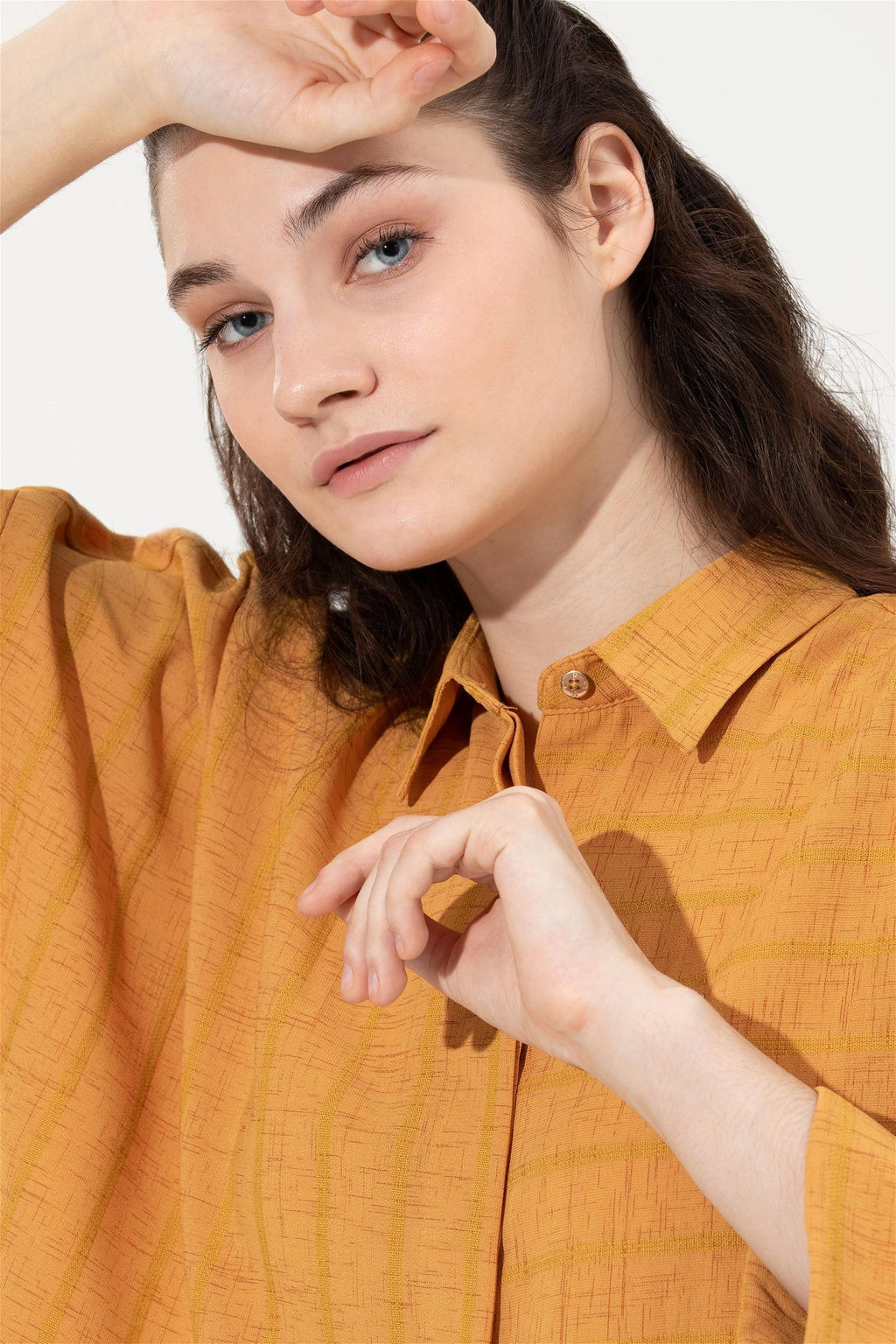 Женская шафрановая рубашка с длинным рукавом Неожиданная скидка в корзине - U.s. polo assn фото 2