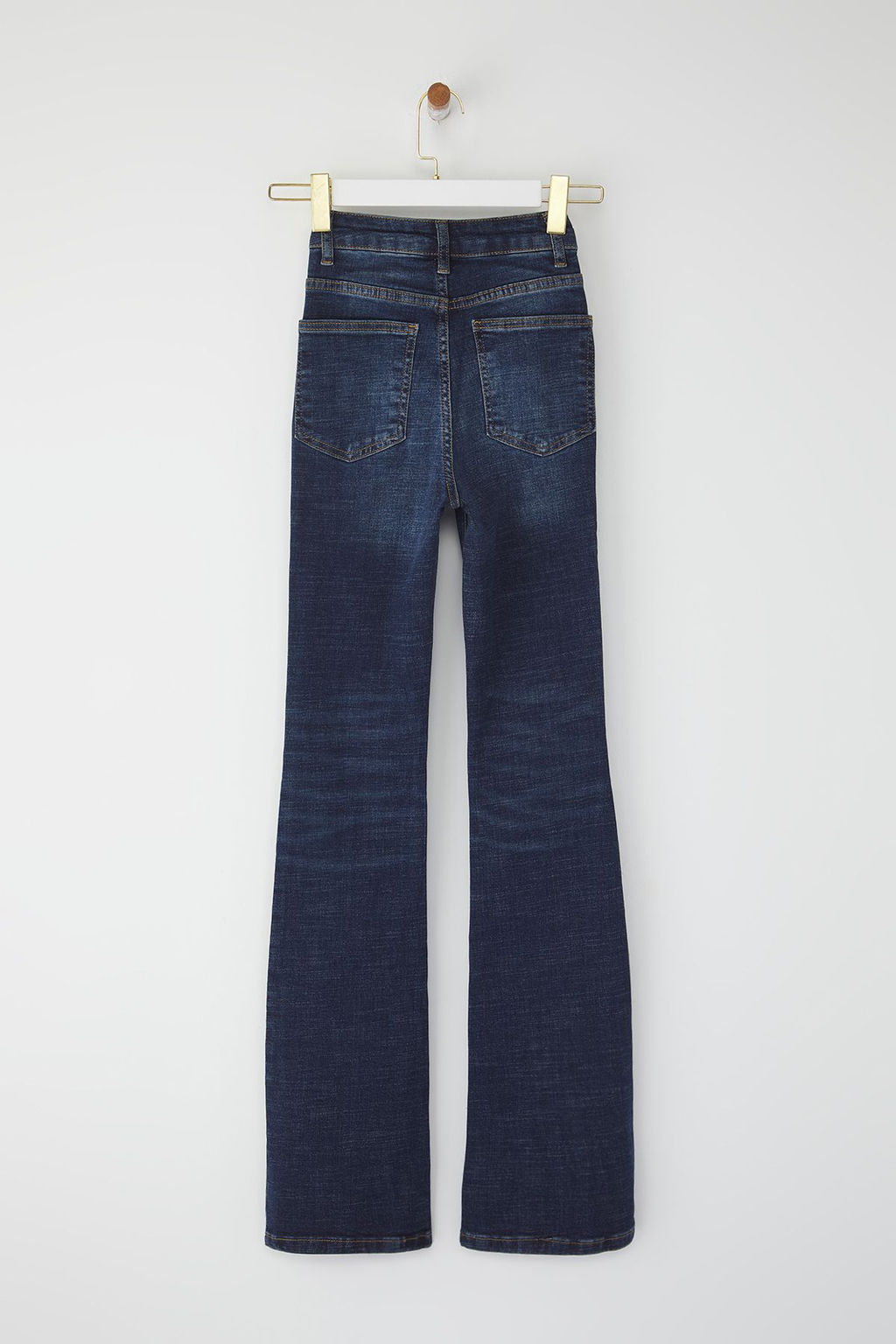Koyu Mavi Yuksek Bel Flare Jeans TWOSS25JE00103 - Trendyolmilla фото 7
