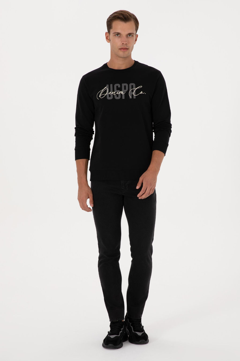 Erkek Siyah Sweatshirt Sepette S_rpriz _ndirim