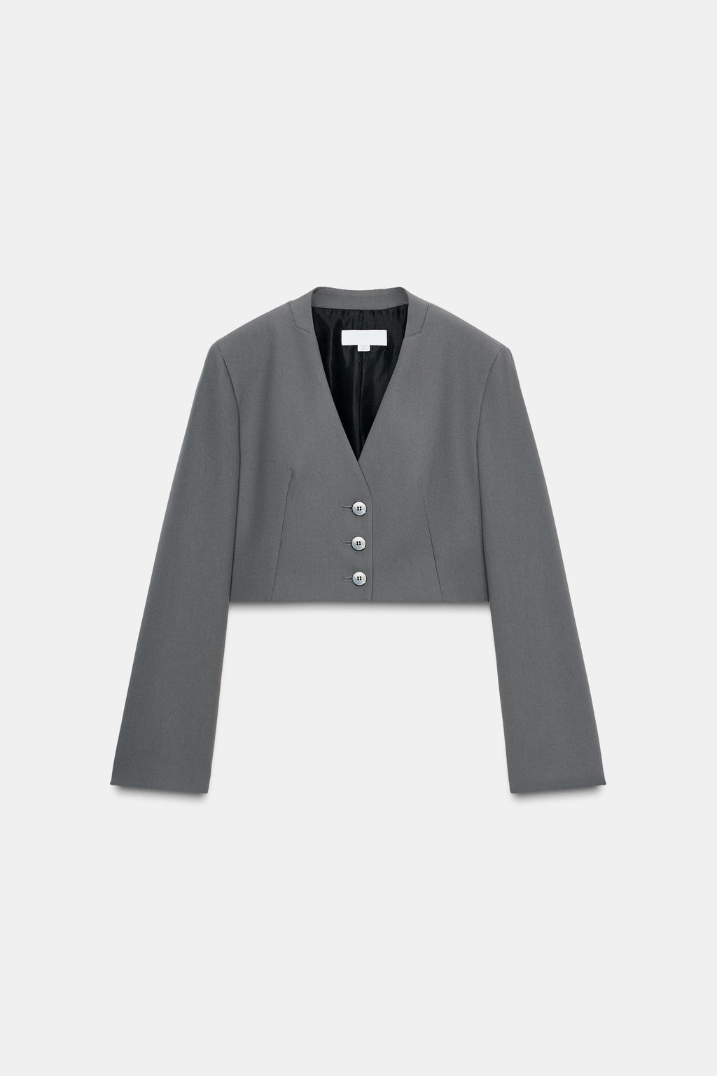LAPEL-LESS CROPPED BLAZER - Zara фото 8