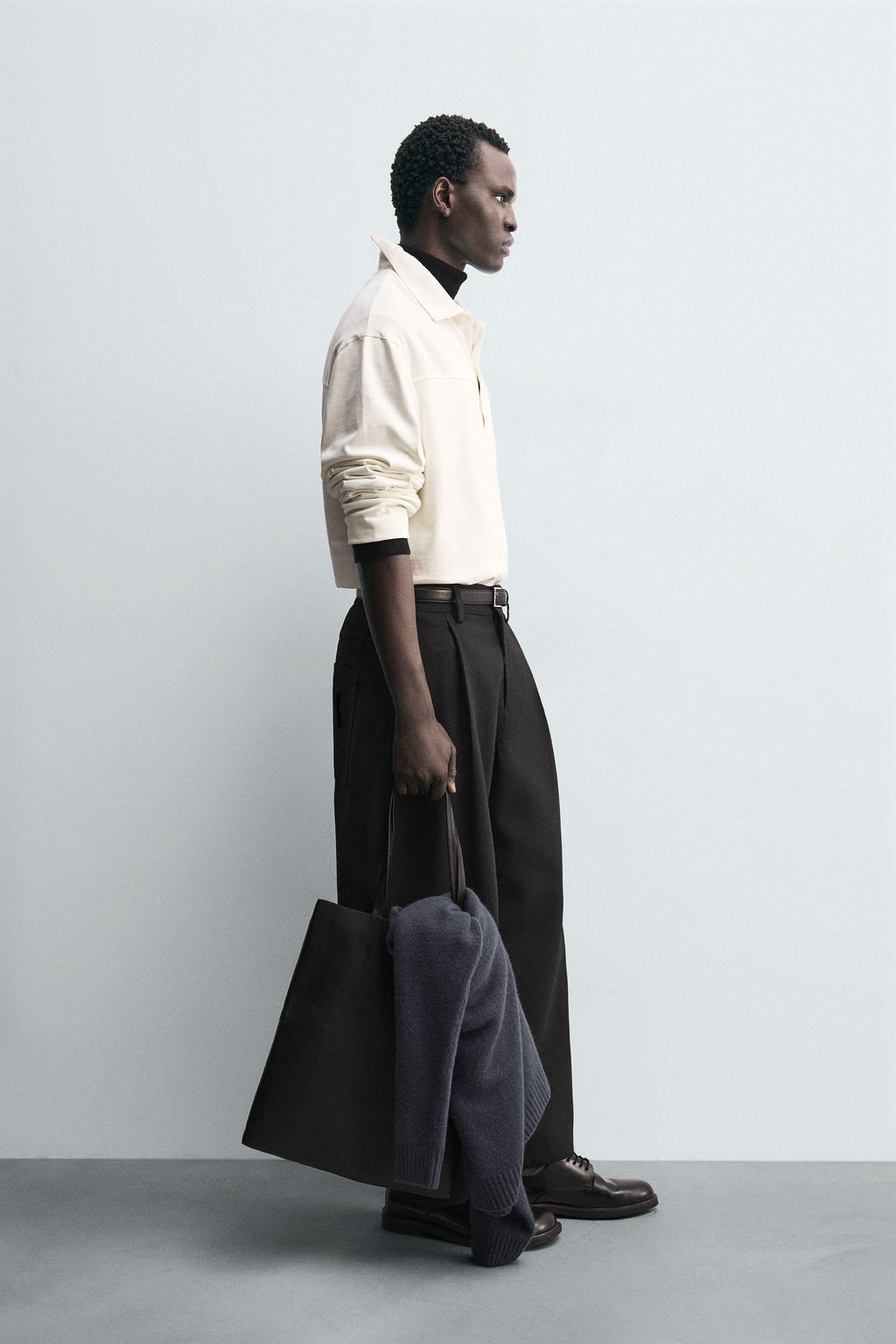 BOXY FIT TEXTURED POLO SHIRT