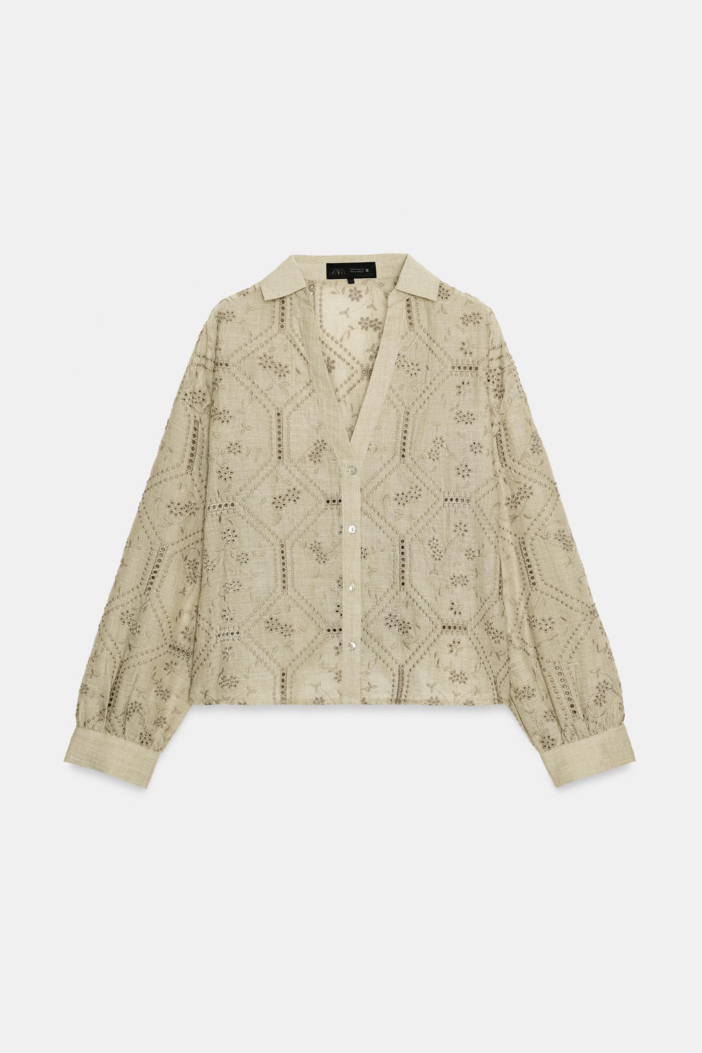 SHIRT WITH CUTWORK EMBROIDERY - Zara фото 16