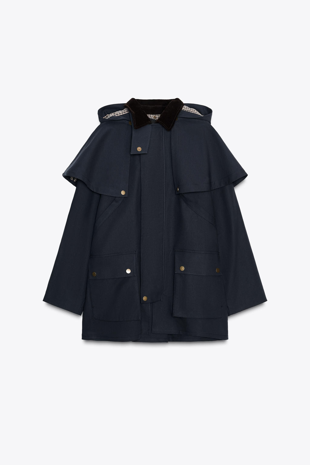 HOODED CONTRAST LAPEL TRENCH COAT ZW COLLECTION - Zara фото 5